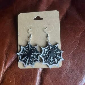 Spider in its web earrings